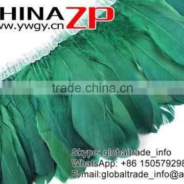 NO.1 Supplier CHINAZP Wholesale Selected Prime Quality Dyed Kelly Green Goose Satinettes Feathers Plumage Trim Fringe photo-4