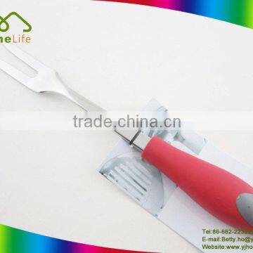 Luxury Stainless steel Meat Fork bbq fork with PP+TPR Colorful Handle