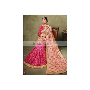 Pious Peach Viscose Art Silk Saree/best designer sarees online shopping