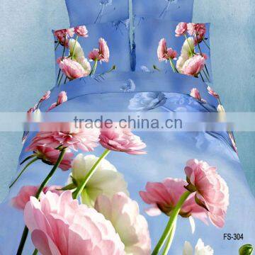 2015 new flower design 3D reactive printed bedding set with a competitive price and high quality