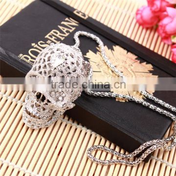 MYLOVE high quality long chain rhinestone skull necklace