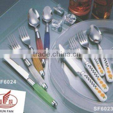 Attractive cutlery with plastic handle