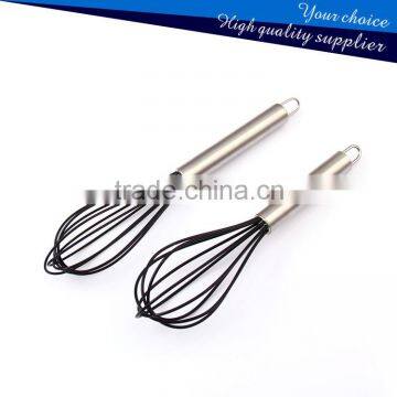 Silicone whisk Rotation Egg Beater Stainless Steel Handle