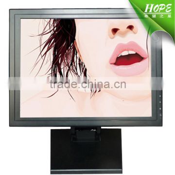 black color square screen dc12v desktop 15" touchscreen monitor