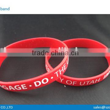 Cheap price promotional silicone wristband/cheap wristband/Red color printing silicone wristband