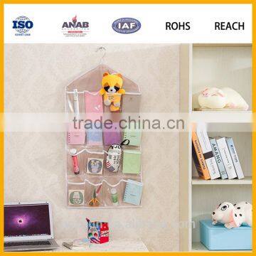 PVC+Polyester 16 Pockets Over Door Cloth Shoe Organizer Hanging Hanger Closet Space Baby Shoe Storage Bag photo-3