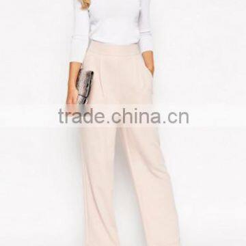 Guangzhou Clothes Factory manufacturer Brand Quality Champagne fashion design Structured Wide leg pants