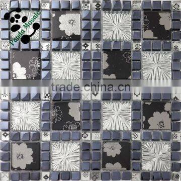 SMP26 Small and Big Square Mosaic Crystal Glass Mosaic Tiles Interior Wall Decoration Mosaic photo-5