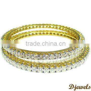 Solitaire Studded Bangles, Diamond Wedding Jewelry, Diamond Bangles