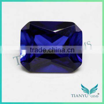 Free sample wholesale 34# Octagon Princess Cut Corundum Fake Blue Sapphire