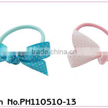 2014 fabric kids bow tie decorative ponytail holder hair tie