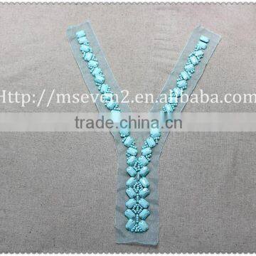 Wholesales Fancy Acrylic Beaded Collar Garment Accessories Ladies Fashion Beaded Neck Lace Collar Trim photo-4