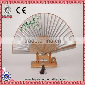 2016 Hot Sale Fashionable Custom Printed Bamboo Cloth Hand Fan