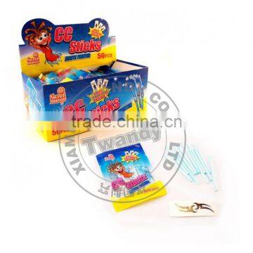 Sweet manja Sachet with straws with sweet powder and tattoo