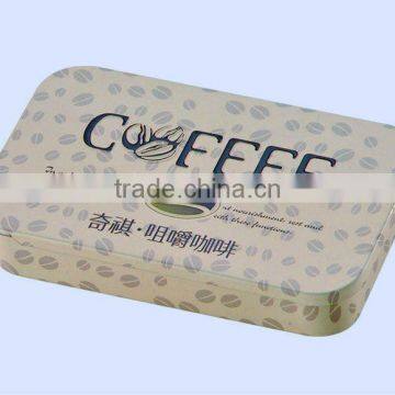 rectanguar shape high quality and fashionable slid coffee tin can
