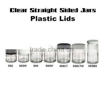 Clear Straight Sided Glass Bottle With Cap