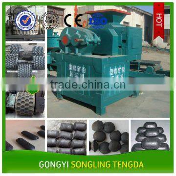 Low Cost Double Roller Coal Ball Press Machine Bbq Charcoal Ball Briquette Making Machine