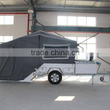 High Quality 7x6ft Australia Off-Road Hard Floor Rear Folding Camper Trailer With Tent And Bed photo-2