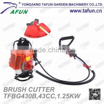 gasoline backpack brush cutter with nylon cutter and metal blade