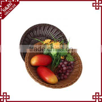 PE rattan handmade woven customized supermarket kitchen storage bread basket