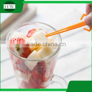 Eco Plastic Tableware Cartoon Person Shaped Fruit Fork Set photo-3