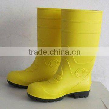 Water Resistant Yellow Cheap Price PVC Rain Boot, Safety PVC Rain Boot