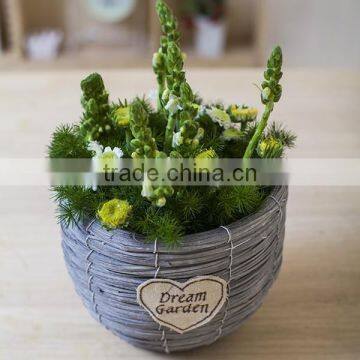 Natural Handmade Gardening Pots Container Small Wicker Baskets photo-2
