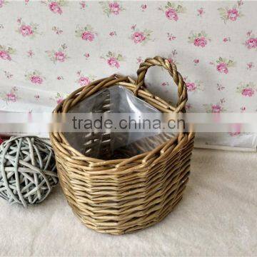 handmade cute hanging plant baskets plastic lined plant basket