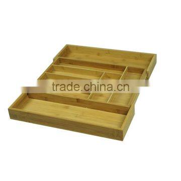 Store More 7-Slot Expandable Bamboo Culter Tray Silverware Drawer Organizer