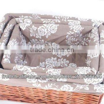 New Style Easy Baskets Small Wicker Box Cosmetic Boxes Wit Fabric Lining photo-4