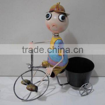 YS13285 garden decoration metal bicycle planter made in Xiamen