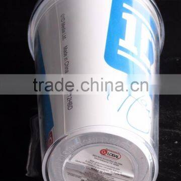 16 Oz Plastic Clear Dome Lid Double Wall Tumbler With Straw photo-2