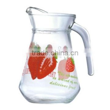 glass water pitcher strawberry logo