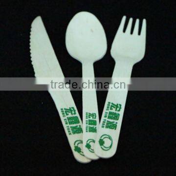 165mm wooden cutlery for knife fork spoon