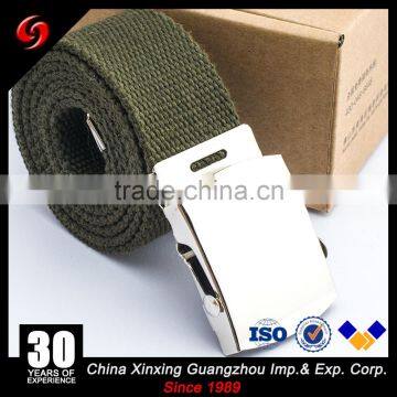 Military pants belt PP or cotton polyester ribbon steel buckle lightweight tender cheap belt