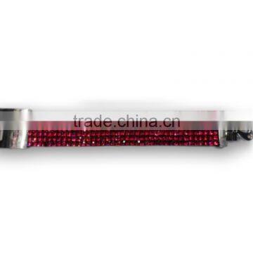 Hot Sale Gift Leather With Crystal Gem Decoration, Bracelet With Zinc Alloy Locking Part, photo-3