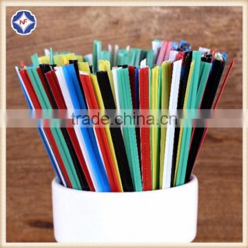 Colorful Plastic Coated With Metallic Wire Twist Ties for Plastic Bag Packing