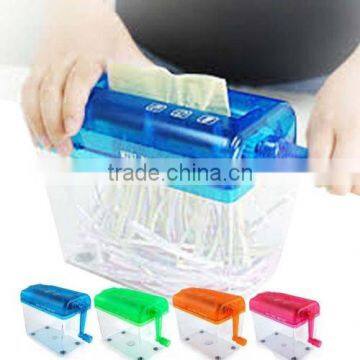 New 4 Color Mini Hand Wind Portable Mechanic Paper Shredder Office Home School photo-3