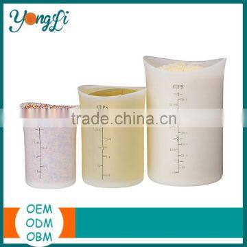 Wholesales Silicone Transparent Measuring Cups for Baking