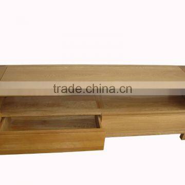 2 Drawer Oak Wood TV Stand photo-3