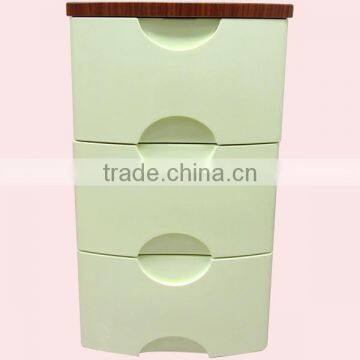 3 Layers Wooden Cover Plastic Chest Of Drawers photo-4