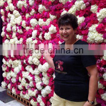 Wedding Flower Wall Backdrop, Wedding Decorate ,Silk Flower Wall Decoration With Commercial Logo photo-2