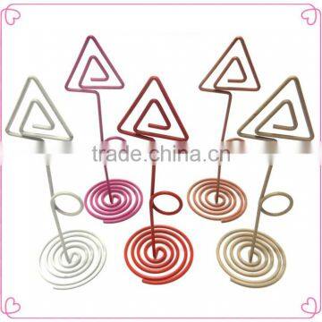 New design triangle shaped colorful metal memo clips made in china