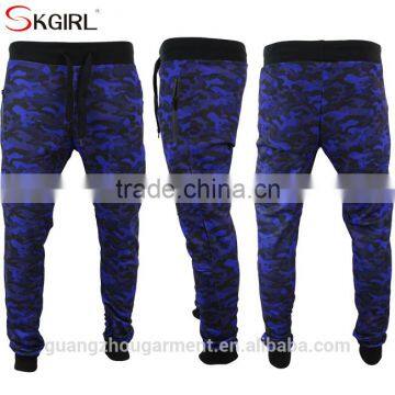 Cheap 100% Cotton Camo Hooded Zip up Hoodie and Jogging Pants Men Tracksuit Set With no Logo photo-2