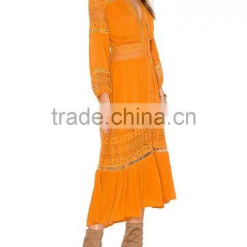 Hippie Clothing Women Stunning Luxe-lace Midi Cotton Dress Bohemian Clothing Ladies Dresses 2016 HSD5785 photo-4