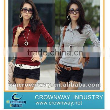 Faddish fashion slim fit polo shirts for women ladies