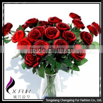 CX-A-69B Romatice Rose Forever Genuine Rex Rabbit Fur Flower for Gift photo-3