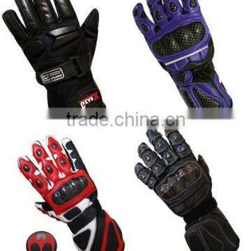 Motorbike Motorcycle Leather Gloves Knuckle Protection CE approved