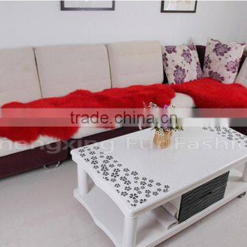CX-D-112 Real Lamb Sheepskin Fur Wool Throw Blanket Fur Rug photo-5