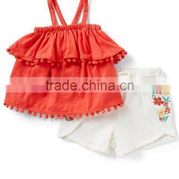 New fashion baby clothes european baba suit design 100%cotton clothes of two pieces toddler clothing